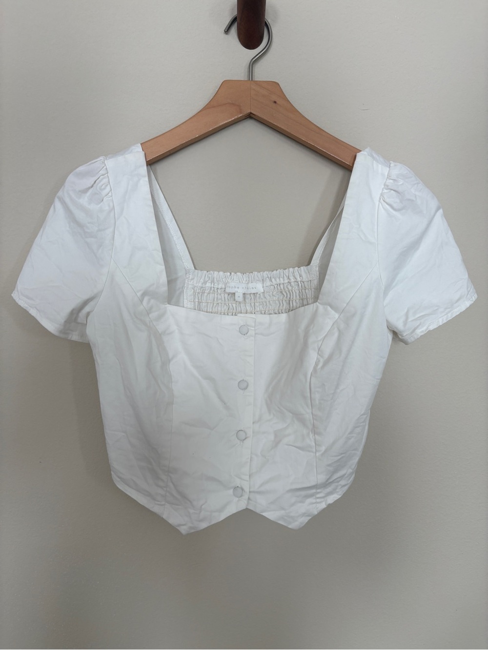 etophe studios white corset bustier crop top M